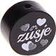 Motivperle "Zusje" (Niederländisch) : schwarz