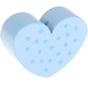 Perlina sagomata “Cuore a pois” : azzurro bambino