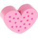 Perlina sagomata “Cuore a pois” : rosa bambino