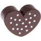 Perlina sagomata “Cuore a pois” : marrone