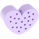 Perlina sagomata “Cuore a pois” : lilla