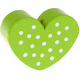 Perlina sagomata “Cuore a pois” : verde giallo