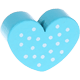 Perlina sagomata “Cuore a pois” : turchese chiaro