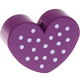 Perlina sagomata “Cuore a pois” : viola viola