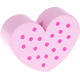 Perlina sagomata “Cuore a pois” : rosa