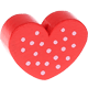 Perlina sagomata “Cuore a pois” : rosso