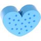 Perlina sagomata “Cuore a pois” : azzurra