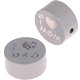 Perlina con motivo glitterato "I Love Mom / Dad" : grigio chiaro