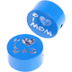 Perlina con motivo glitterato "I Love Mom / Dad" : blu medio
