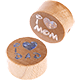 Perlina con motivo glitterato "I Love Mom / Dad" : naturale