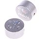 Perlina con motivo glitterato "I Love Mom / Dad" : argento