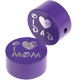 Perlina con motivo glitterato "I Love Mom / Dad" : blu viola