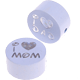 Perlina con motivo glitterato "I Love Mom / Dad" : blu pastello
