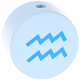 Perlina con motivo “Segni dello Zodiaco – azzurro” : Aquario