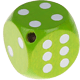 Perlina sagomata “Dado” : verde giallo