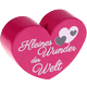 Perlina a forma di cuore con motivo "Kleines Wunder der Welt" : rosa scuro