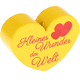 Perlina a forma di cuore con motivo "Kleines Wunder der Welt" : giallo