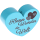 Perlina a forma di cuore con motivo "Kleines Wunder der Welt" : turchese chiaro