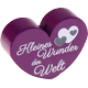 Perlina a forma di cuore con motivo "Kleines Wunder der Welt" : viola viola