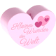Perlina a forma di cuore con motivo "Kleines Wunder der Welt" : rosa
