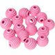15 Perline rigate 15 mm : rosa bambino