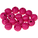 15 Perline rigate 15 mm : rosa scuro