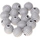 15 Perline rigate 15 mm : grigio chiaro