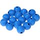 15 Perline rigate 15 mm : blu medio