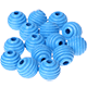 15 Perline rigate 15 mm : azzurra