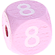 Rosa Geprägte Buchstabenwürfel 10 mm : 8