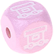 Rosa Geprägte Buchstabenwürfel 10 mm - Bilder : Anhänger