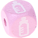 Rosa Geprägte Buchstabenwürfel 10 mm - Bilder : Babyflasche