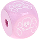 Rosa Geprägte Buchstabenwürfel 10 mm - Bilder : Totenkopf