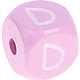 Rosa Geprägte Buchstabenwürfel 10 mm : D