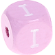 Rosa Geprägte Buchstabenwürfel 10 mm : I