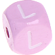 Rosa Geprägte Buchstabenwürfel 10 mm : L