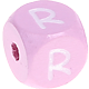 Rosa Geprägte Buchstabenwürfel 10 mm : R