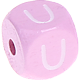 Rosa Geprägte Buchstabenwürfel 10 mm : U
