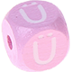 Rosa Geprägte Buchstabenwürfel 10 mm : Ü