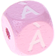 Rosa Geprägte Buchstabenwürfel 10 mm - Französisch : À