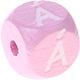 Dadi rosa con lettere ad incavo 10 mm - Portoghese : Á