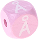Rosa Geprägte Buchstabenwürfel 10 mm : Å