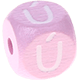 Dadi rosa con lettere ad incavo 10 mm - Portoghese : Ú
