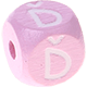 Rosa Geprägte Buchstabenwürfel 10 mm - Tschechisch : Ď