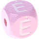 Rosa Geprägte Buchstabenwürfel 10 mm - Litauisch : Ė