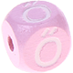 Rosa Geprägte Buchstabenwürfel 10 mm - Ungarisch : Ő