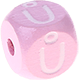 Rosa Geprägte Buchstabenwürfel 10 mm - Tschechisch : Ů
