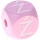 Rosa Geprägte Buchstabenwürfel 10 mm - Polnisch : Ź