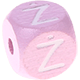 Rosa Geprägte Buchstabenwürfel 10 mm - Polnisch : Ż