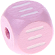 Rosa Geprägte Buchstabenwürfel 10 mm - Griechisch : Ξ